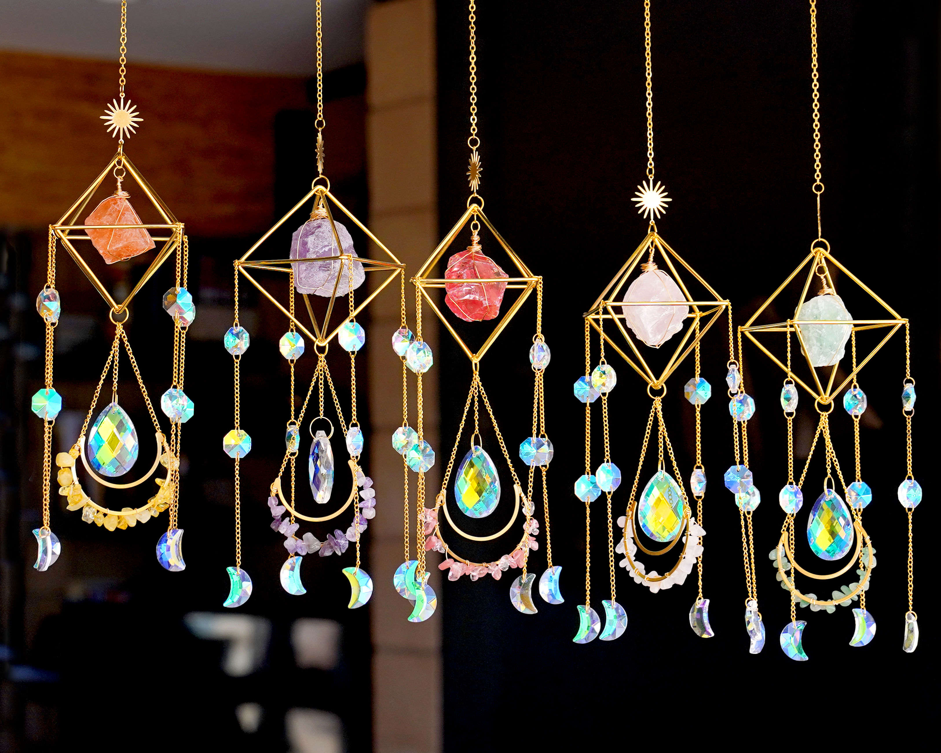 Crystal Sun Catcher: Rose Quartz