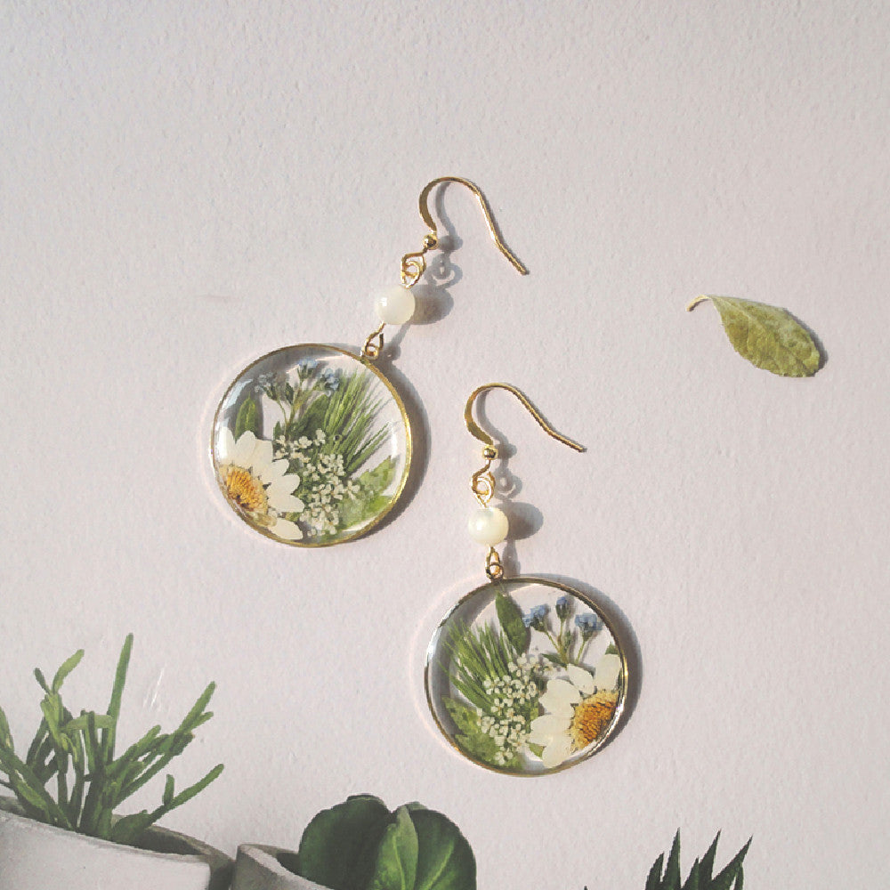 Botanical Bloom Resin Earrings