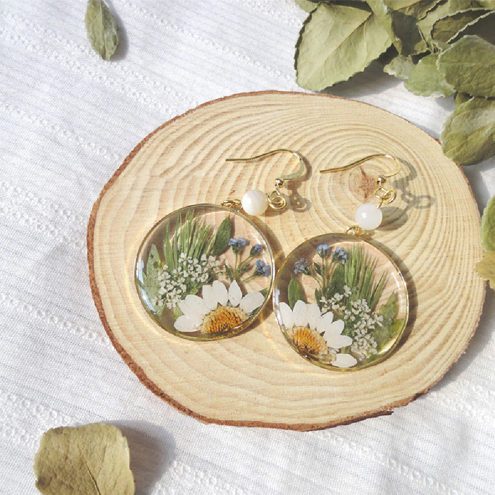 Botanical Bloom Resin Earrings