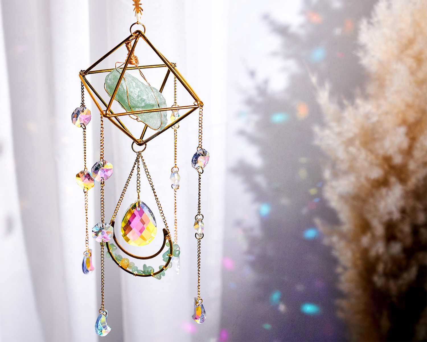 Crystal Sun Catcher: Rose Quartz